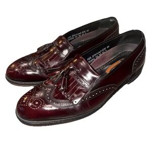 Florsheim Leather Burgundy Maroon Tassel Wingtips Dress Shoes Men's Size 10.5
